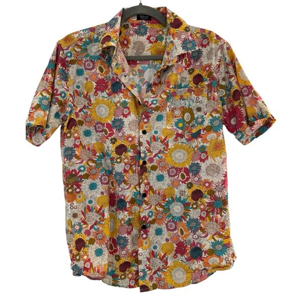 Coofandy Other - Coofandy Men’s Floral Short Sleeve Neon Hawaiian Aloha Shirt Collared
